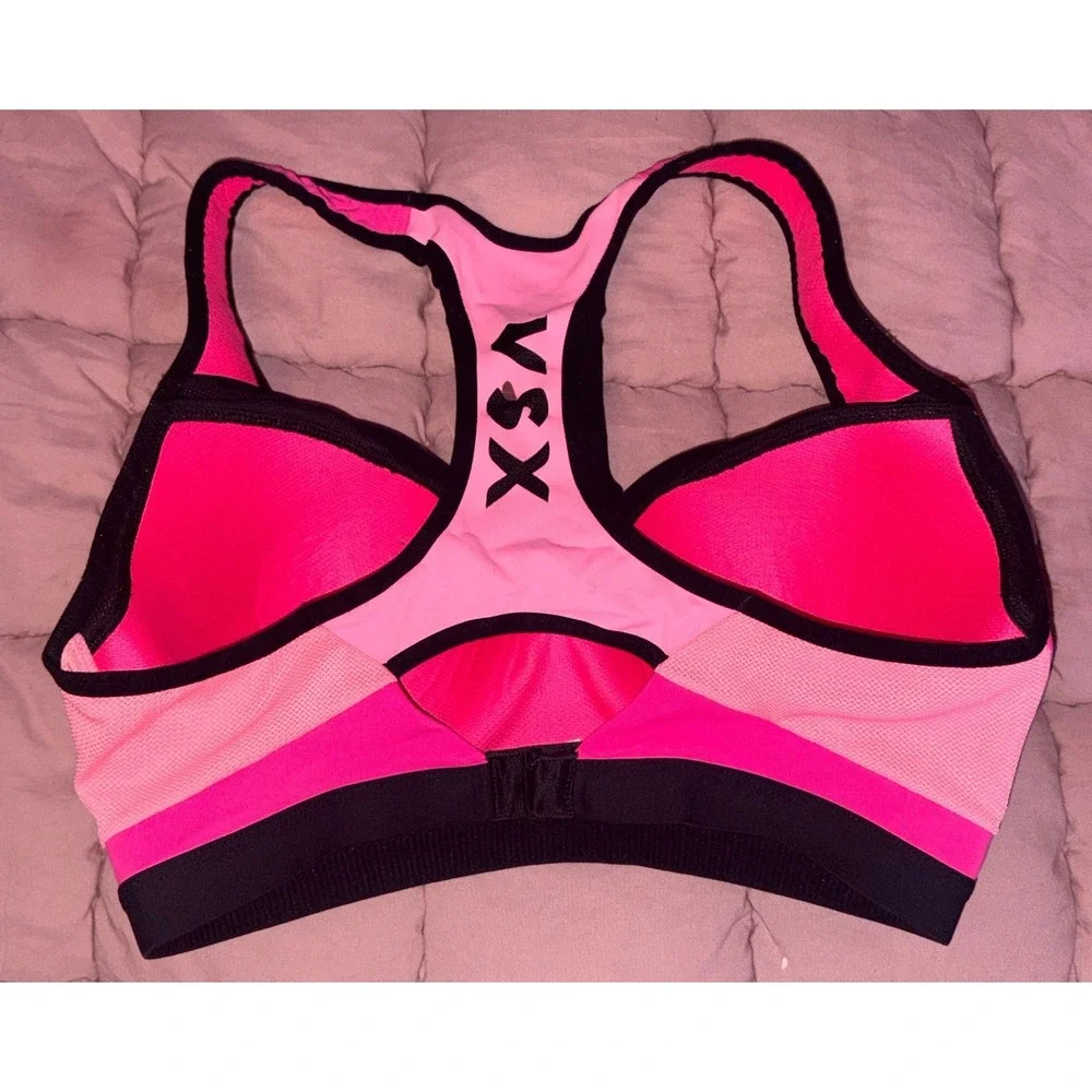 Victoria's Secret VSX Sport Pink Racerback Sports Bra Size 34D - Picture 3 of 4